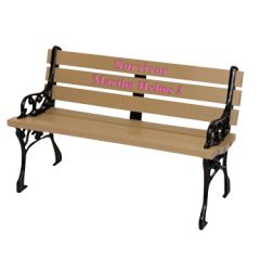 Classic Memorial Bench with Pink Inlay