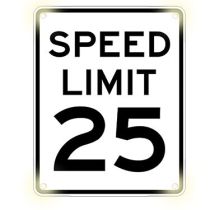 Flash Alert Solar 24" x 30" Speed Limit Sign