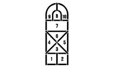 Arched Hopscotch Playground Stencil