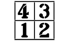 Four Square Game Stencil