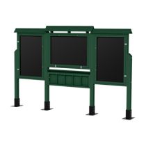 3-In-Line Message Boards With Literature Rack
