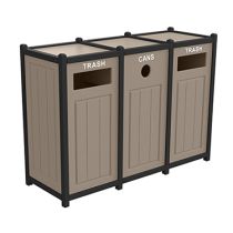 Two-Tone Panel Recycling Containers - Triple Units