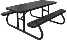 Heavy-Duty Plastic-Coated Perforated Rectangular Picnic Tables