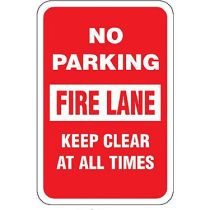 No Parking Fire Lane Keep Clear at All Times Sign