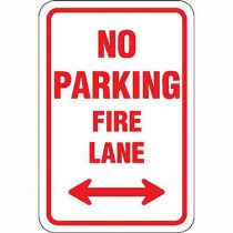 No Parking Fire Lane w/ Double Arrow Sign