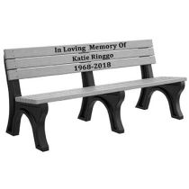 Victory Inlay Memorial Benches - Premium Wood Grain