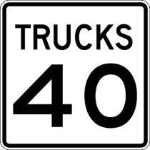 Trucks Speed Limit, Semi-Custom Sign