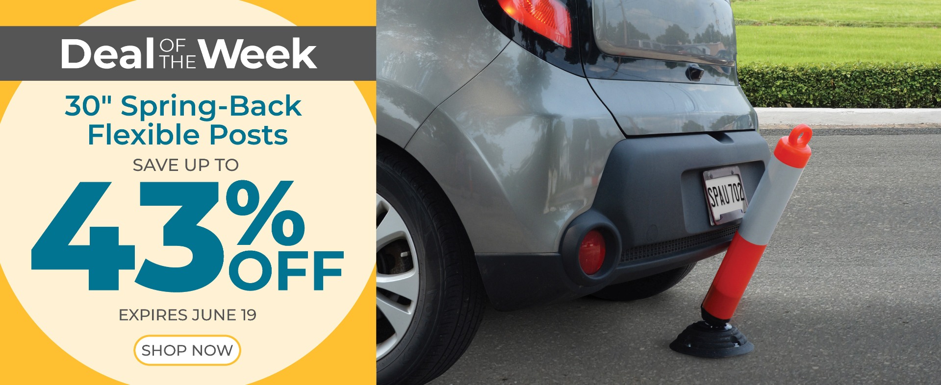 0 Inch Spring Back Flexible posts on sale until June 19th 43% off