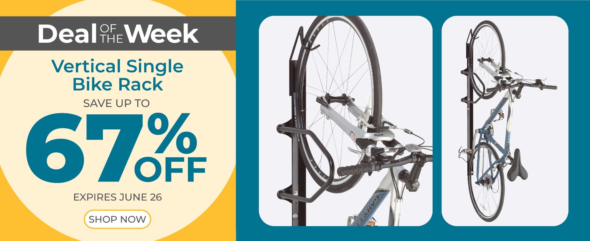 Vertical Single Bike Rack on sale until June 26th up to 67% off 