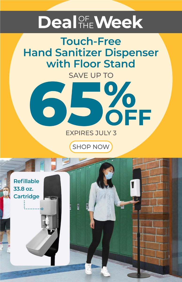 Touch-Free Automatic Hand Sanitizer Dispenser with floor stand on sale until July 3rd up to 65% off