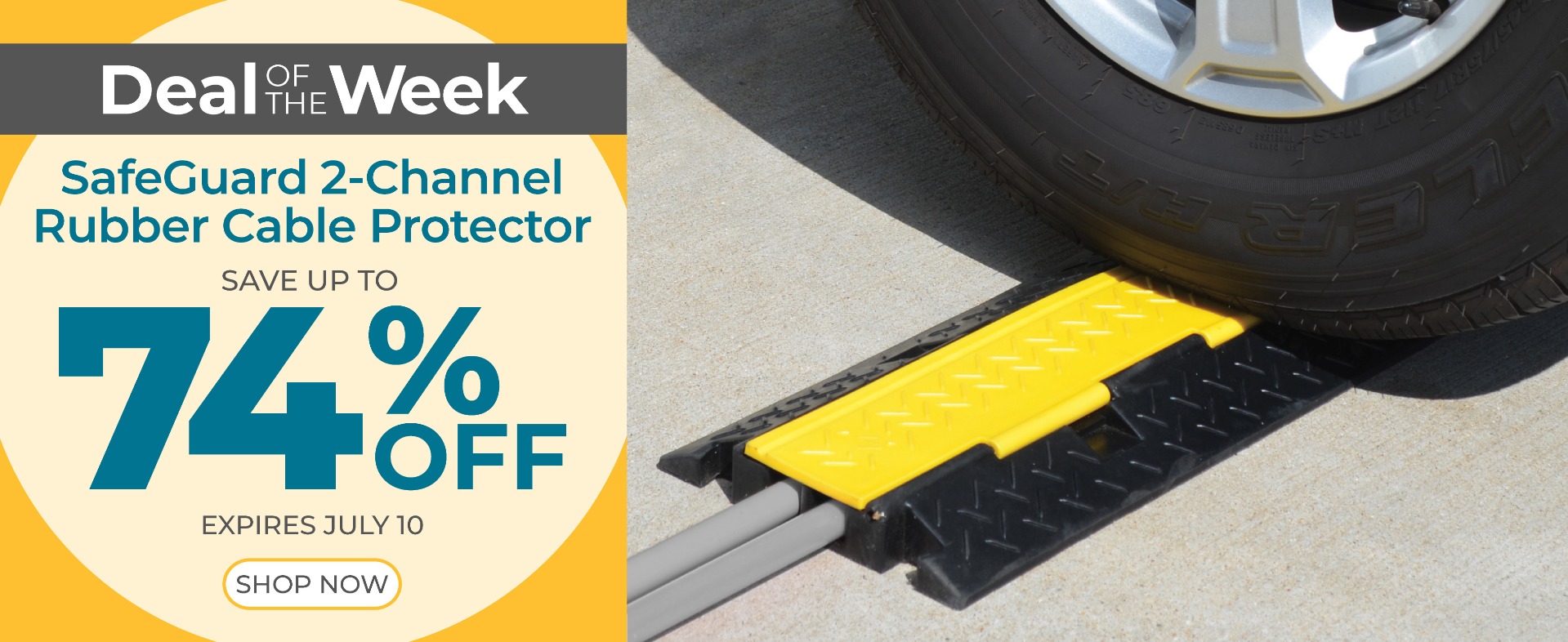 SafeGuard 2-Channel Rubber Cable Protector on sale until July 10th up to 74% off