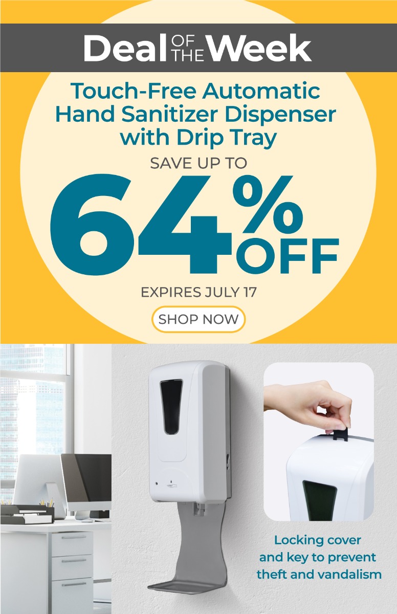Touch-Free Automatic Hand Sanitizer Dispenser with Drip Tray on sale until July 17th up to 64% off